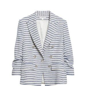 NWT Veronica Beard Ryland Dickey Blazer Jacket Blue Multi Stripe
